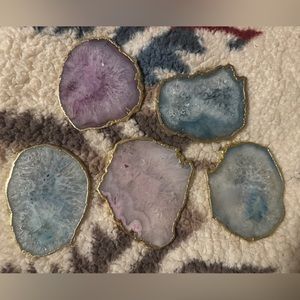 Anthropologie Crystal Coasters Set of 5